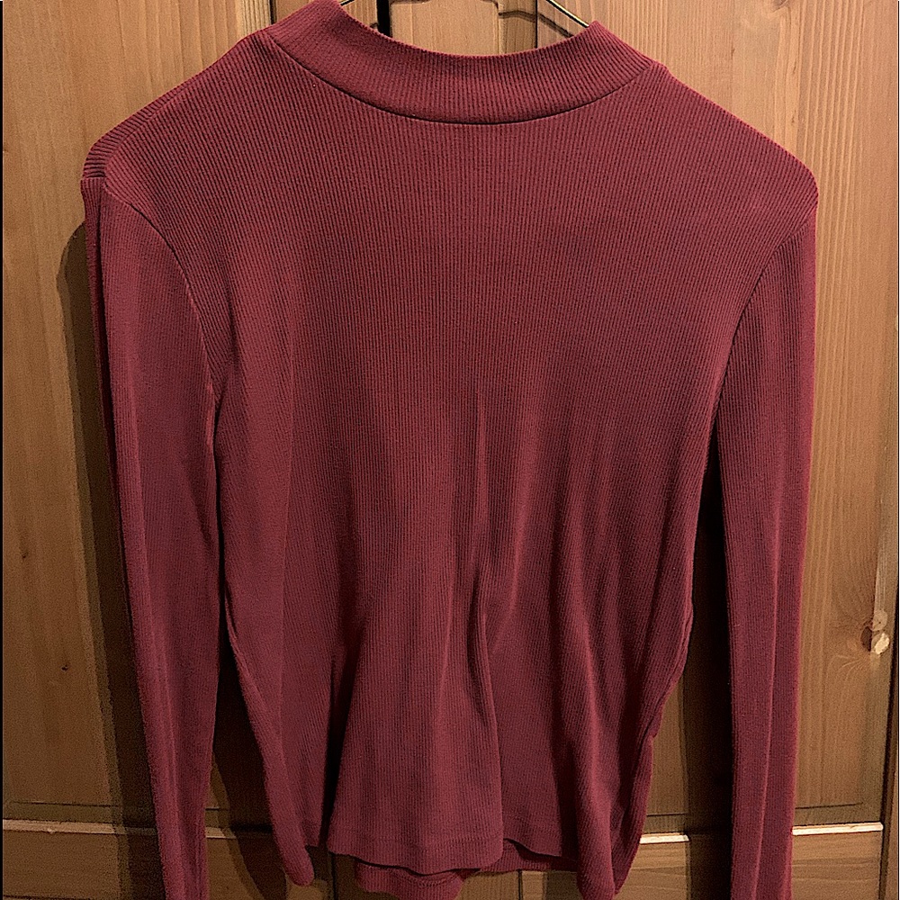 basic burgundy red long sleeve